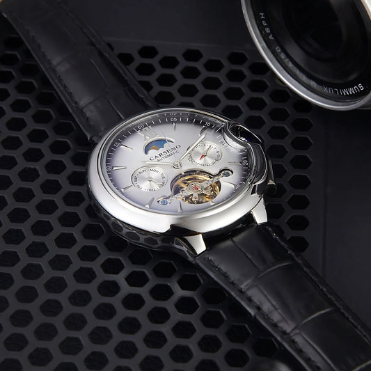 Carseno 831 Star Moon Triangle Tourbillon Automatic Multi-Function Mechanical Watch